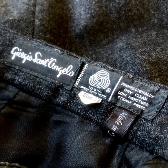 Giorgio Sant'Angelo Vintage 80’s Black Wool Lined Shorts Culottes size 12 - Picture 7 of 13